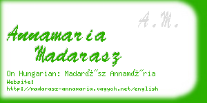 annamaria madarasz business card
